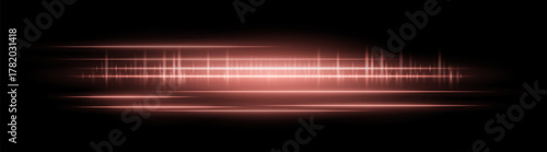 Horizontal glowing light streaks with motion blur and bright reflections. Perfect for overlays, visual effects, modern design, and digital highlights.