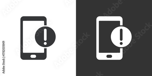 Device Warning icon. Solid glyph series icon