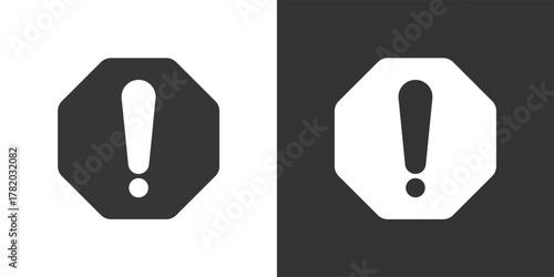 Stop Warning icon. Solid glyph series icon