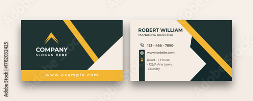 Dark Theme Business Card Design. Creative Geometric Card Design