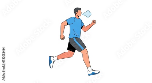 Man running exercising jogging workout cardio fitness training runner athlete sport healthy lifestyle outdoors