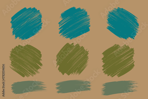 Grunge Colorful Paint brush for creative design. Rectangle brush collection. Grungy brushes collection vector illustration. Vector illustration. Eps 10