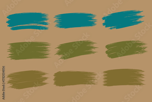 Grunge Colorful Paint brush for creative design. Rectangle brush collection. Grungy brushes collection vector illustration. Vector illustration. Eps 10