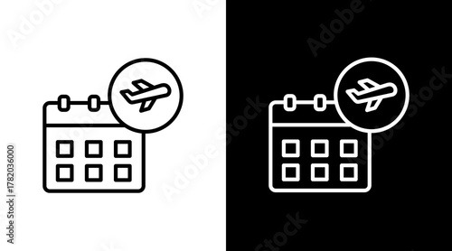 Travel Itinerary White Icon Set Design