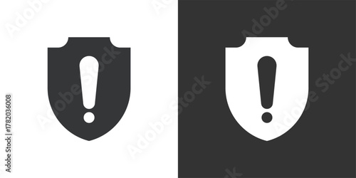 Security Shield Warning icon. Solid glyph series icon