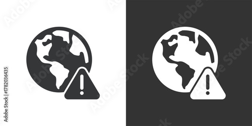 Worldwide Network Alert icon. Solid glyph series icon