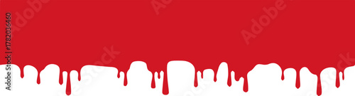 Abstract red background illustration with flowing blood liquid and splatter of red blood cells drips