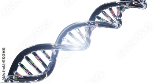 DNA double helix structure rendered in a modern scientific style  