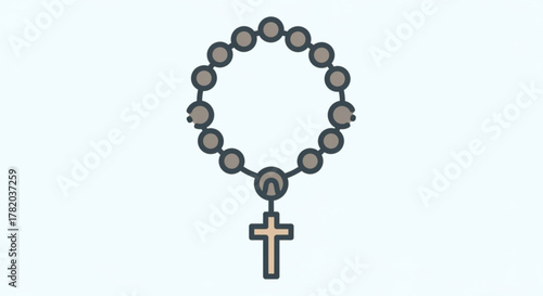 Rosary beads with a cross, a symbol of faith, prayer, and religious devotion