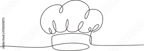 Chef hat minimalist line drawing cooking kitchen
