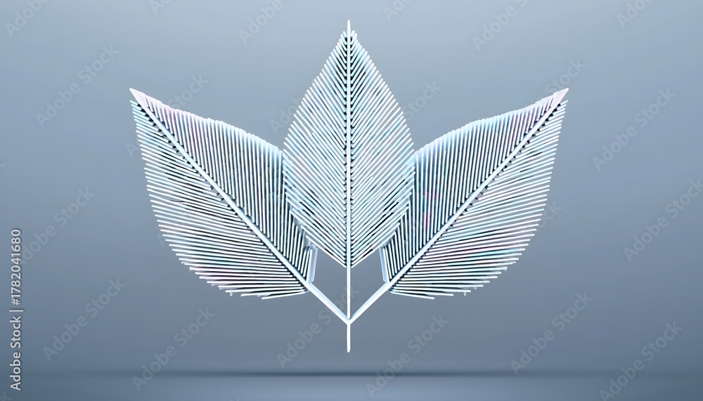 Naklejka premium Futuristic Digital Leaves Icon