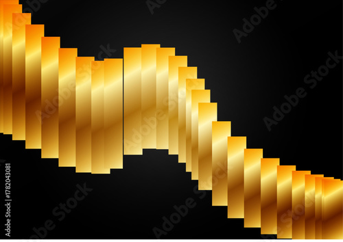Fondo de barras doradas en fondo negro