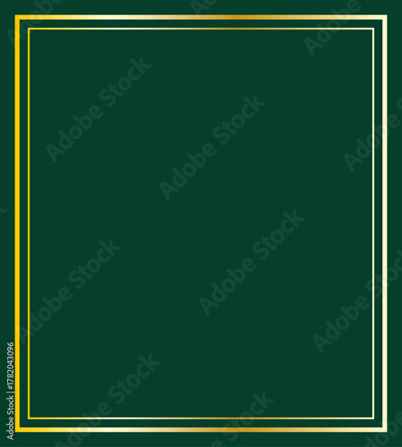 Marco dorado doble en fondo verde