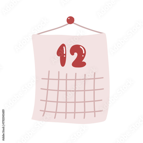 フラットイラスト　12月のカレンダー