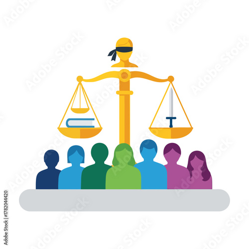 Blind Justice Scales with Diverse Community: Law, Equality, and Social Representation Concept