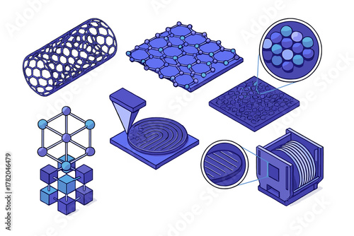 Nanotechnology elements including carbon nanotubes, graphene, molecular lattices, and additive manufacturing