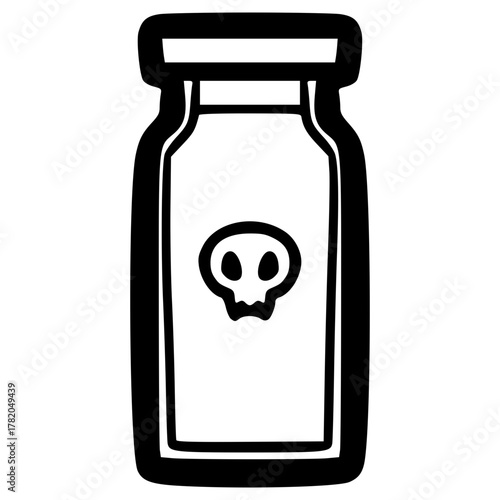 doodle poison vial illustration hand drawn outline vector