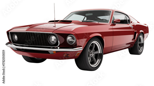 Classic red ford mustang fastback coupe vintage american muscle car automobile
