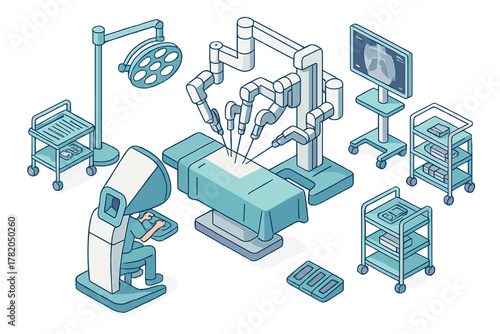 Robotic surgical system performing complex surgery controlled by a surgeon at the console