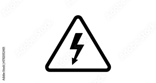 Free Download Vector illustration of an electrical hazard warning sign, featuring a bold lightning bolt within a triangular frame, symbolizing high voltage danger and critical safety caution - GFXLoad