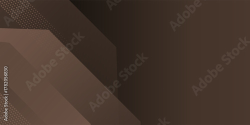 Modern abstract brown background with layered diagonal geometric shapes and subtle halftone texture. Elegant and minimalist design ideal for business presentations, luxury branding