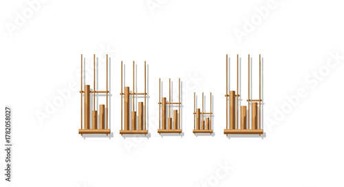 Angklung Musical Instruments Isolated on White Background