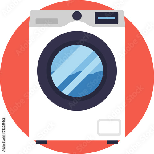 Front-loading washing machine for guest laundry.