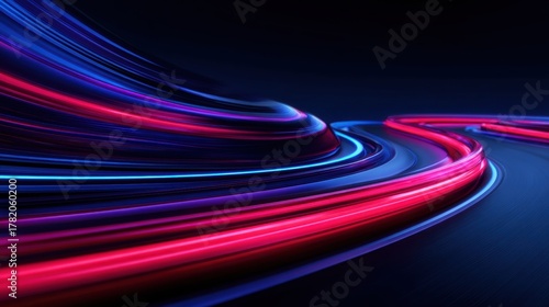 Futuristic Abstract Neon Light Trails