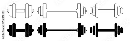 Dumbbell icon. Training equipment, fitness, gym, lifting silhouette - stock vector.