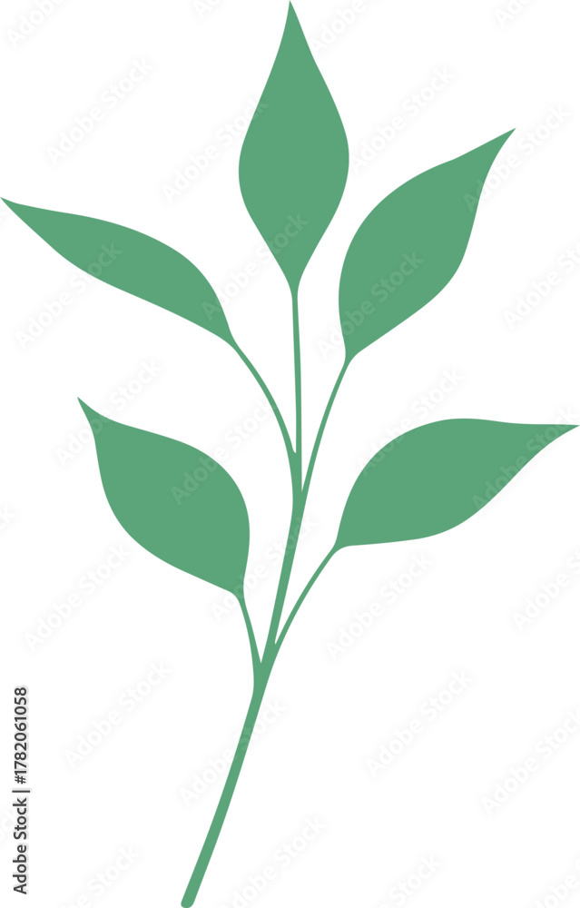 Obraz premium vector style floral branch transparent 