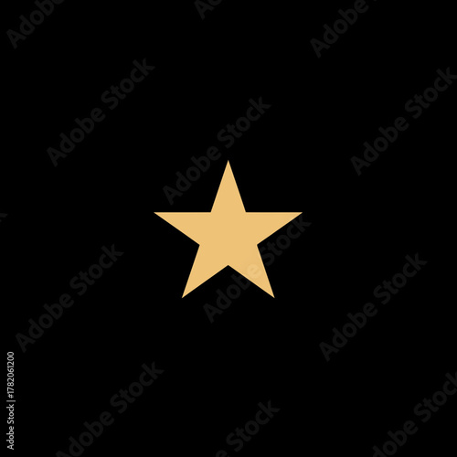 Golden five-pointed star icon on a dark black background, symbolizing premium quality, rating, success, award, and celebration