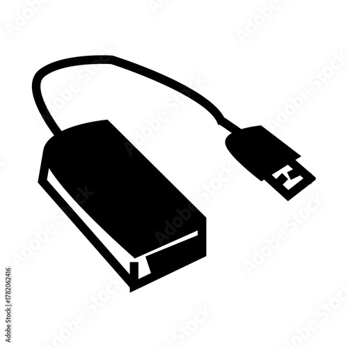 ethernet cable hardware vector glyph icon illustration