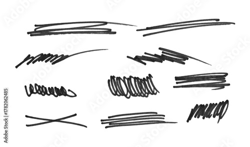 Marker scribble line set © Uuganbayar