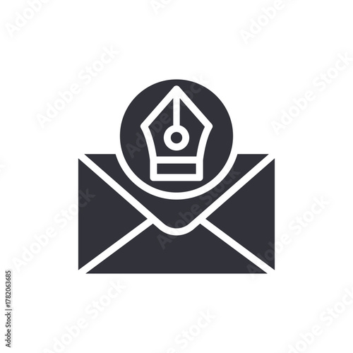 Creative Email Pen Tool Symbol Icon Design Element