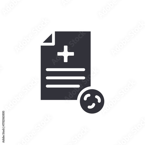 Medical Report Document With Plus Symbol And Smiley