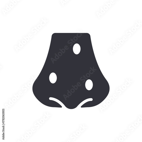 Simple Nose Illustration With Pores Skin Problem Concept