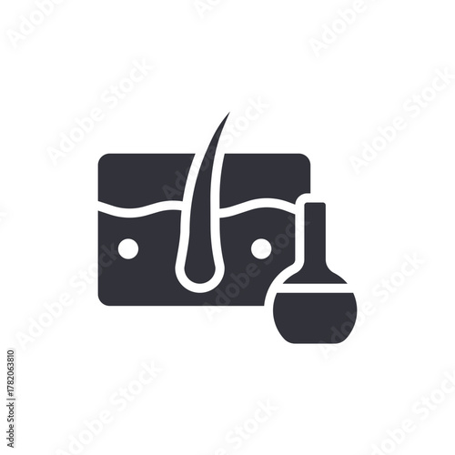 Hair Growth Serum And Scalp Icon Treatment Concept