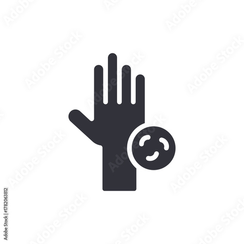 Hand Sanitizer Icon With Bacteria Protection Symbol