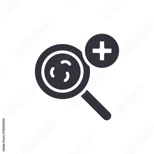 Magnifying Glass With Plus Sign Symbol Vector Element