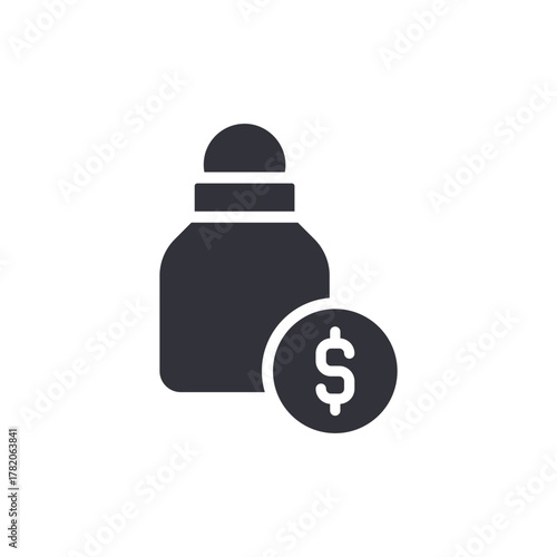Bottle And Dollar Sign Graphic Concept Business Investment