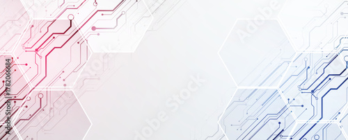 Bild auf Leinwand Abstract geometric circuit technology and science concept background