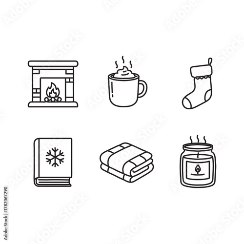 Vector set of coffee cups icons illustration, a symbol design for travel and business equipment