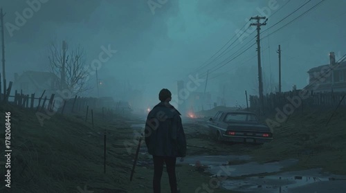 jeune homme marchant dans un endroit sombre