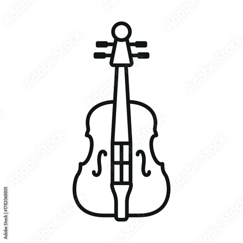 Cello icon for minimalist music and orchestra design themes.