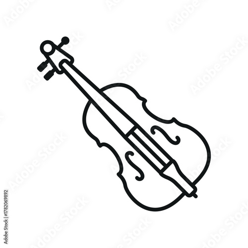 Cello icon for simple musical instrument and performance visuals.