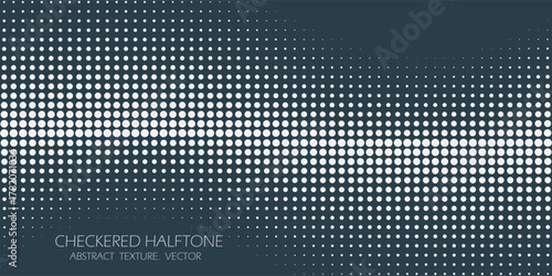 Vector Halftone Pattern Smooth Curved Border white Blue Abstract Background. Dots Rounded Squares Blurry Pattern Pop Art Design Texture.