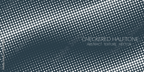 Vector Halftone Pattern Smooth Curved Border white Blue Abstract Background. Dots Rounded Squares Blurry Pattern Pop Art Design Texture.