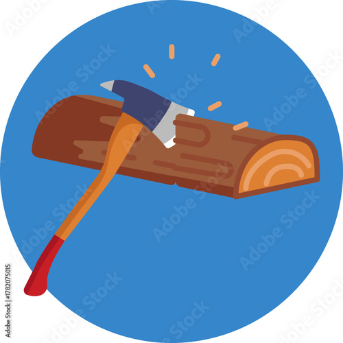 A traditional axe used for chopping wood.