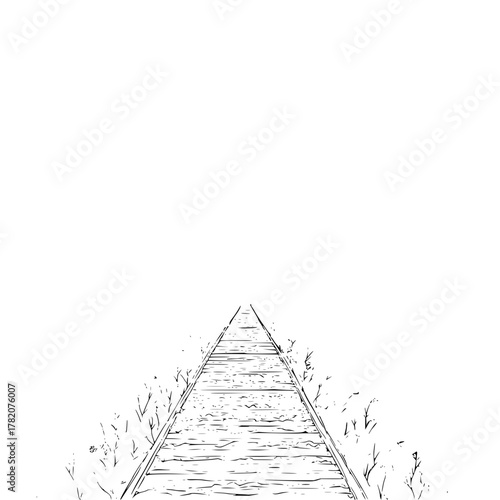 A cup overflowing with flowers and butterflies in a black and white line art illustration style image