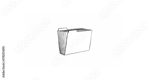 Hand-drawn illustration of a file folder icon on white background